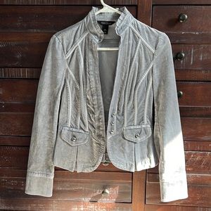 White House Black Market gray velvet blazer. Size 00